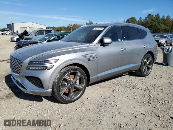 2025 Genesis GV80 Prestige with VIN KMUHEESC2SU213789, listed as a Copart auction lot 80718504 with 6,644 mi miles and Salvage Title. Bid and sale history available at DreamBid. Image 1.