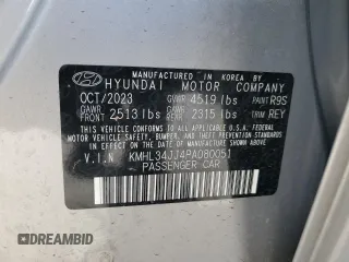2023 Hyundai Sonata SEL with VIN KMHL34JJ4PA080051, listed as a Copart auction lot 52387895 with 35,227 mi miles and Salvage Title. Bid and sale history available at DreamBid. Image 13.