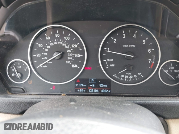 2013 BMW 3 Series 320i with VIN WBA3B1C54DK128284, listed as a IAAI auction lot 40315808 with 136,104 mi miles. Bid and sale history available at carsss.com. Image 7.