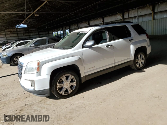 2017 GMC Terrain SLT z VIN 2GKFLPE36H6110300, wystawiony jako Copart lot #55050375 z przebiegiem 156 862 mil mil oraz Szkoda całkowita • Salvage title. Historia ofert i sprzedaży dostępna na DreamBid. Obrazek 1.