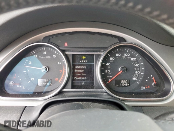 2015 Audi Q7 S line Prestige with VIN WA1DGAFE8FD013354, listed as a Copart auction lot 59822655 with 110,464 mi miles and Salvage title. Bid and sale history available at DreamBid. Image 9.