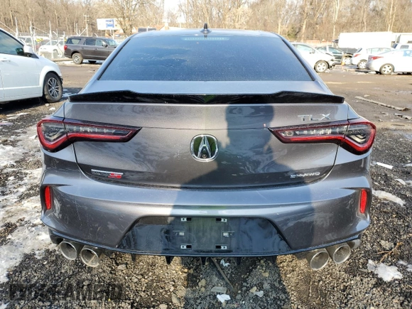 2021 Acura TLX Type S with VIN 19UUB7F04MA001598, listed as a Copart auction lot 41467135 with 54,187 mi miles and Salvage Title. Bid and sale history available at carsss.com. Image 6.