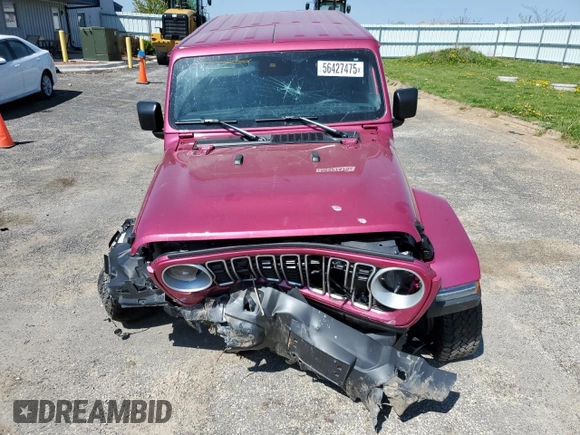 2024 Jeep Wrangler Sahara with VIN 1C4PJXEG8RW336631, listed as a Copart auction lot 56427475 with Not provided miles and Salvage title. Bid and sale history available at DreamBid. Image 5.