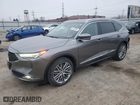 2022 Acura MDX w/Advance Package with VIN 5J8YE1H81NL032600, listed as a Copart auction lot 84120034 with 24,023 mi miles and Salvage Title. Bid and sale history available at carsss.com. Image 1.