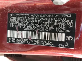 2004 Toyota Prius with VIN JTDKB20U240017969, listed as a Copart auction lot 89409555 with 215,305 mi miles and Salvage Title. Bid and sale history available at carsss.com. Image 12.