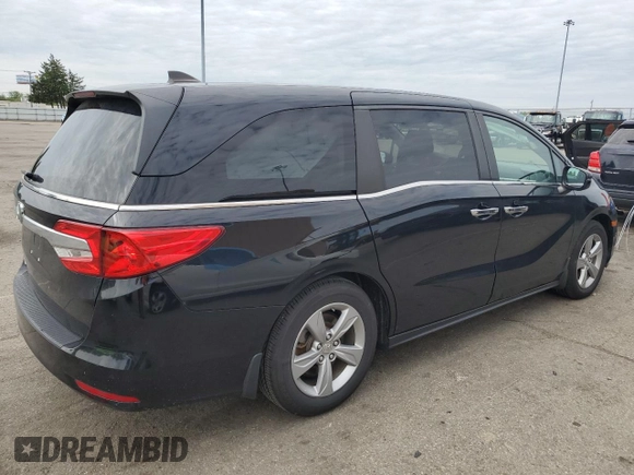2019 Honda Odyssey EX with VIN 5FNRL6H50KB025079, listed as a Copart auction lot 53685495 with 118,998 mi miles and Salvage title. Bid and sale history available at DreamBid. Image 3.