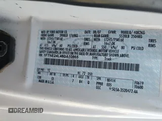 2008 Ford Econoline Cargo Commercial with VIN 1FTNE24L48DA10865, listed as a Copart auction lot 70858474 with 177,770 mi miles and Salvage Title. Bid and sale history available at DreamBid. Image 13.