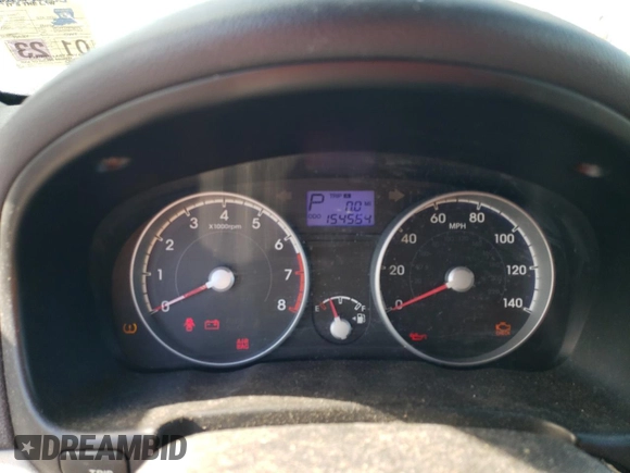 2010 Hyundai Accent GLS with VIN KMHCN4AC4AU426665, listed as a Copart auction lot 76063604 with 154,564 mi miles and Salvage Title. Bid and sale history available at carsss.com. Image 9.
