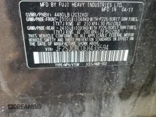 2014 Subaru Forester with VIN JF2SJCBC0EH439594, listed as a Copart auction lot 55319414 with 300,204 mi miles and Clean title. Bid and sale history available at DreamBid. Image 13.