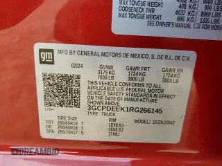 2024 Chevrolet Silverado 1500 RST with VIN 3GCPDEEK1RG266145, listed as a Copart auction lot 88547595 with 14,005 mi miles and Salvage Title. Bid and sale history available at carsss.com. Image 14.