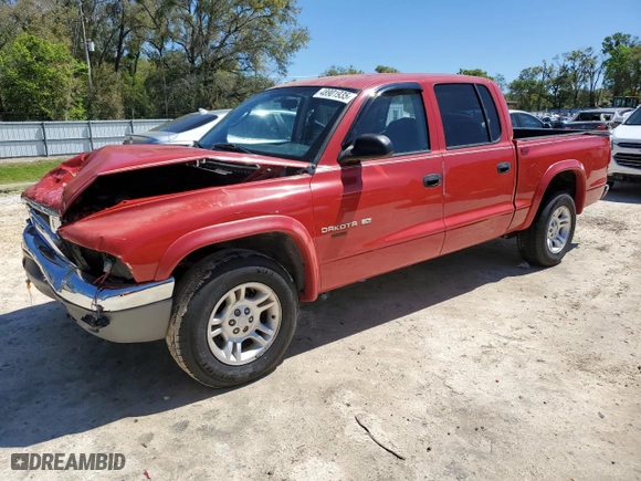 2002 Dodge Dakota SLT with VIN 1B7HL48N02S587177, listed as a Copart auction lot 48901935 with 207,550 mi miles and Salvage Title. Bid and sale history available at carsss.com. Image 1.