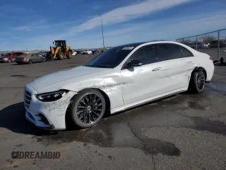 2024 Mercedes-Benz S 580e with VIN W1K6G6KB0RA259964, listed as a Copart auction lot 82029224 with 9,447 mi miles and Salvage Title. Bid and sale history available at DreamBid. Image 1.