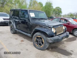 2014 Jeep Wrangler Unlimited Sahara with VIN 1C4BJWEG6EL189712, listed as a IAAI auction lot 42043053 with 108,716 mi miles. Bid and sale history available at carsss.com. Image 1.
