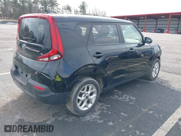 2020 Kia Soul S with VIN KNDJ23AU2L7014639, listed as a IAAI auction lot 41710687 with 99,590 mi miles. Bid and sale history available at carsss.com. Image 4.