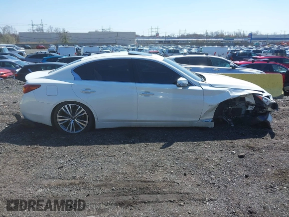 2020 Infiniti Q50 3.0t LUXE with VIN JN1EV7AR3LM253214, listed as a IAAI auction lot 41909214 with 55,460 mi miles. Bid and sale history available at carsss.com. Image 12.
