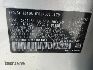 2016 Honda Fit EX z VIN JHMGK5H79GX001915, wystawiony jako Copart lot #58979205 z przebiegiem 135 871 mil mil oraz Szkoda całkowita • Salvage title. Historia ofert i sprzedaży dostępna na DreamBid. Obrazek 12.