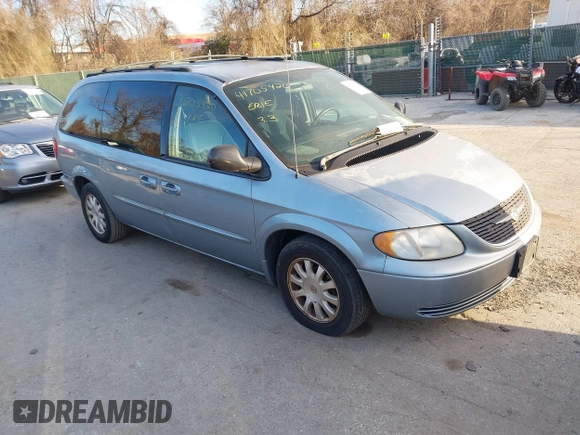 2003 Chrysler Town & Country LX with VIN 2C4GP44L73R238380, listed as a IAAI auction lot 41705420 with 129,225 mi miles and . Bid and sale history available at DreamBid. Image 1.