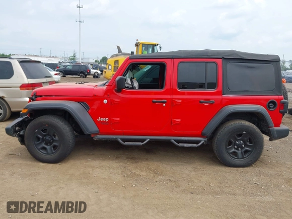 2018 Jeep Wrangler Unlimited Sport S z VIN 1C4HJXDG9JW169755, wystawiony jako IAAI lot #42686267 z przebiegiem 110 948 mil mil oraz . Historia ofert i sprzedaży dostępna na DreamBid. Obrazek 14.
