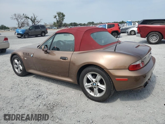 2001 BMW Z3 2.5 z VIN WBACN33441LK46402, wystawiony jako Copart lot #57974785 z przebiegiem 142 661 mil mil oraz Szkoda całkowita • Salvage title. Historia ofert i sprzedaży dostępna na DreamBid. Obrazek 2.