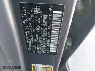 2017 Hyundai Tucson Value with VIN KM8J33A24HU281183, listed as a IAAI auction lot 41563886 with 71,110 mi miles. Bid and sale history available at carsss.com. Image 9.
