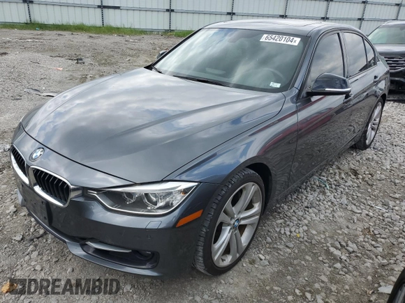2013 BMW 3 Series 335i xDrive with VIN WBA3B9C53DF586535, listed as a Copart auction lot 65420104 with 100,210 mi miles and Salvage Title. Bid and sale history available at carsss.com. Image 1.