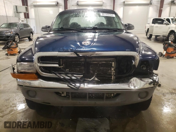 2002 Dodge Dakota SLT with VIN 1B7HG48N12S653207, listed as a Copart auction lot 86149264 with 215,021 mi miles and Salvage Title. Bid and sale history available at carsss.com. Image 5.