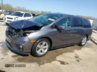 2019 Honda Odyssey EX-L with VIN 5FNRL6H77KB040597, listed as a Copart auction lot 53573445 with 110,024 mi miles and Salvage Title. Bid and sale history available at DreamBid. Image 1.