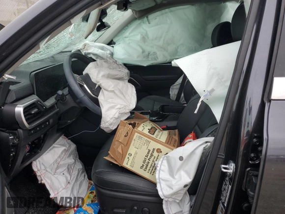 2025 Kia Telluride EX with VIN 5XYP34GC9SG576681, listed as a Copart auction lot 48083105 with Not Provided miles and Salvage Title. Bid and sale history available at DreamBid. Image 7.