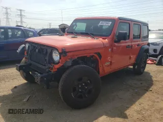 2018 Jeep Wrangler Unlimited Sport S with VIN 1C4HJXDN2JW246657, listed as a Copart auction lot 60331945 with 61,071 mi miles and Salvage title. Bid and sale history available at DreamBid. Image 1.