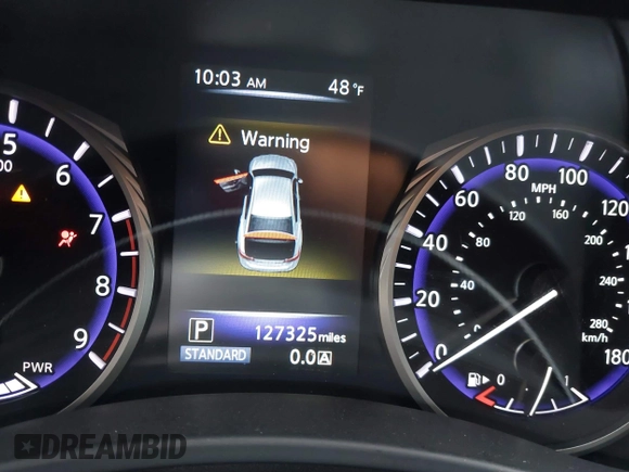 2014 Infiniti Q50 Hybrid Sport with VIN JN1AV7AP7EM691279, listed as a IAAI auction lot 41547805 with 127,325 mi miles and . Bid and sale history available at DreamBid. Image 7.