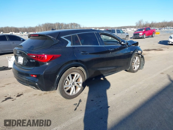 2017 Infiniti QX30 Sport with VIN SJKCH5CP3HA038000, listed as a IAAI auction lot 41454918 with 75,086 mi miles and . Bid and sale history available at DreamBid. Image 4.
