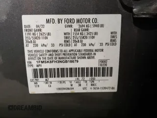 2022 Ford Explorer Limited with VIN 1FMSK8FH3NGB18679, listed as a Copart auction lot 88406865 with 68,109 mi miles and Salvage Title. Bid and sale history available at carsss.com. Image 15.