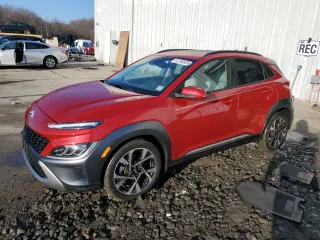 2022 Hyundai Kona Limited with VIN KM8K5CA32NU861860, listed as a Copart auction lot 47182035 with 38,340 mi miles and Salvage Title. Bid and sale history available at carsss.com. Image 1.