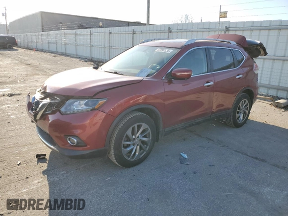 2015 Nissan Rogue SL with VIN 5N1AT2MV9FC902355, listed as a Copart auction lot 47098135 with 97,858 mi miles and Salvage Title. Bid and sale history available at DreamBid. Image 1.