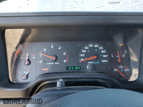 2003 Jeep Wrangler Sport with VIN 1J4FA49S63P361676, listed as a Copart auction lot 59054905 with 123,184 mi miles and Salvage title. Bid and sale history available at DreamBid. Image 9.