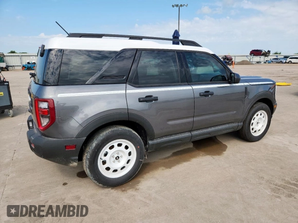 2025 Ford Bronco Sport Heritage with VIN 3FMCR9GNXSRE25085, listed as a Copart auction lot 63847615 with 220 mi miles and Salvage title. Bid and sale history available at DreamBid. Image 3.