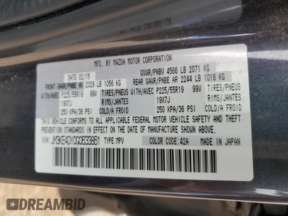 2016 Mazda CX-5 Grand Touring z VIN JM3KE4DY0G0633861, wystawiony jako Copart lot #47748645 z przebiegiem 112 219 mil mil oraz Szkoda całkowita • Salvage title. Historia ofert i sprzedaży dostępna na DreamBid. Obrazek 15.