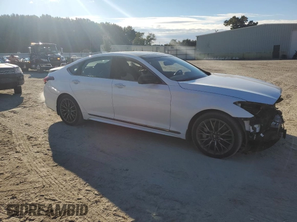 2018 Genesis G80 3.3T Sport with VIN KMHGN4JB0JU241697, listed as a Copart auction lot 76401884 with 42,228 mi miles and Salvage Title. Bid and sale history available at carsss.com. Image 4.