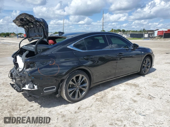2021 Lexus ES with VIN 58AGZ1B18MU109373, listed as a Copart auction lot 73587424 with 64,768 mi miles and Salvage Title. Bid and sale history available at carsss.com. Image 3.