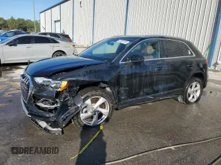 2022 Audi Q3 Premium with VIN WA1AUCF32N1001495, listed as a Copart auction lot 83381104 with 24,682 mi miles and Salvage Title. Bid and sale history available at carsss.com. Image 1.