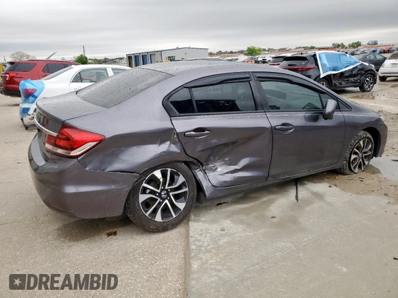 2015 Honda Civic EX with VIN 19XFB2F85FE235913, listed as a Copart auction lot 51538205 with 126,047 mi miles and Salvage Title. Bid and sale history available at DreamBid. Image 3.