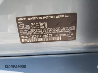 2014 BMW 3 Series 320i xDrive with VIN WBA3C3C59EF986353, listed as a IAAI auction lot 42383107 with 142,836 mi miles and . Bid and sale history available at DreamBid. Image 9.