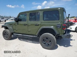 2021 Jeep Wrangler Unlimited Sahara Altitude with VIN 1C4HJXEM9MW596278, listed as a Copart auction lot 61005625 with 47,033 mi miles and Salvage title. Bid and sale history available at DreamBid. Image 2.