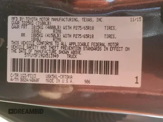 2016 Toyota Tundra SR z VIN 5TFUY5F19GX513949, wystawiony jako Copart lot #47615865 z przebiegiem 173 917 mil mil oraz Szkoda całkowita • Salvage title. Historia ofert i sprzedaży dostępna na DreamBid. Obrazek 12.