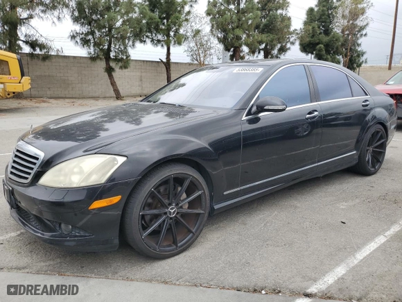 2007 Mercedes-Benz S-Class 5.5L V8 with VIN WDDNG71XX7A055829, listed as a Copart auction lot 53868385 with 178,037 mi miles and Clean Title. Bid and sale history available at carsss.com. Image 1.