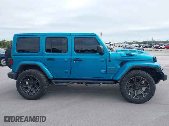 2020 Jeep Wrangler Unlimited Sahara with VIN 1C4HJXEN6LW231189, listed as a IAAI auction lot 41395059 with 59,399 mi miles. Bid and sale history available at carsss.com. Image 13.