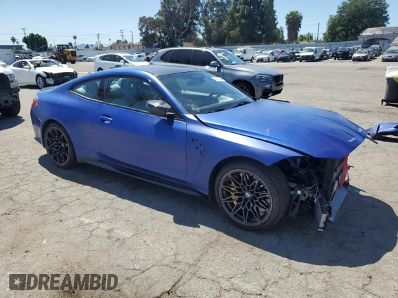 2021 BMW M4 Competition with VIN WBS33AZ03MCG77153, listed as a Copart auction lot 49113644 with 21,147 mi miles and Salvage Title. Bid and sale history available at carsss.com. Image 4.