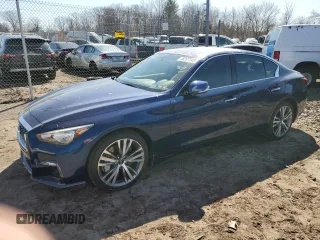 2020 Infiniti Q50 3.0t SPORT with VIN JN1EV7AR9LM254089, listed as a Copart auction lot 48207245 with 52,244 mi miles and Salvage Title. Bid and sale history available at carsss.com. Image 1.