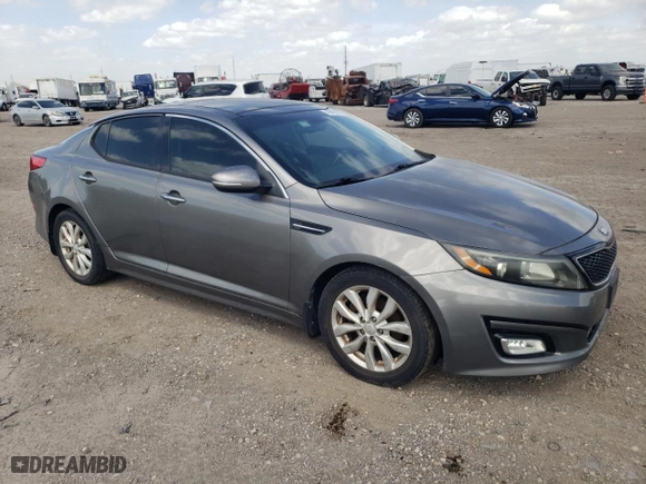 2015 Kia Optima EX with VIN 5XXGN4A78FG453972, listed as a Copart auction lot 49462235 with 57,465 mi miles and Salvage Title. Bid and sale history available at carsss.com. Image 4.