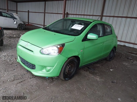 2015 Mitsubishi Mirage DE with VIN ML32A3HJ2FH009459, listed as a IAAI auction lot 41199208 with 142,447 mi miles. Bid and sale history available at carsss.com. Image 2.